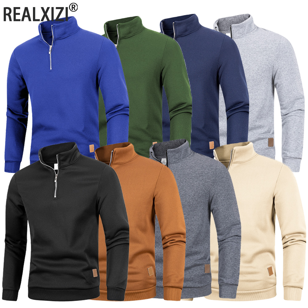Turtleneck Sweater Men - Autumn Men's Half Zipper Stand Collar
