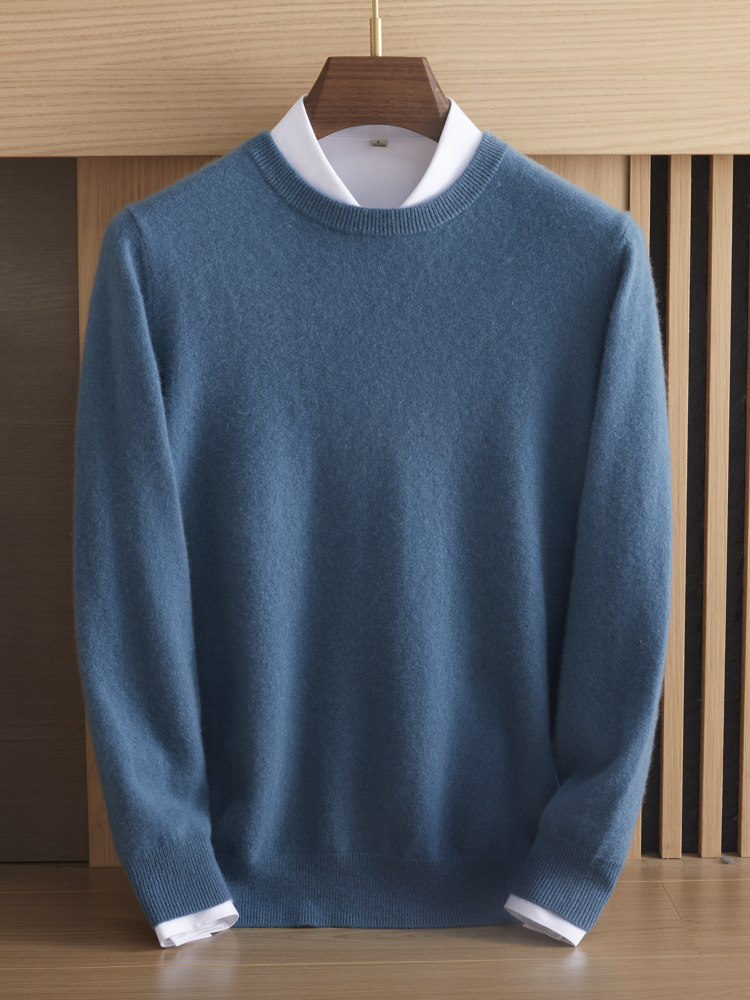 Turtleneck Sweater Men - Pure cashmere men's round neck sweater