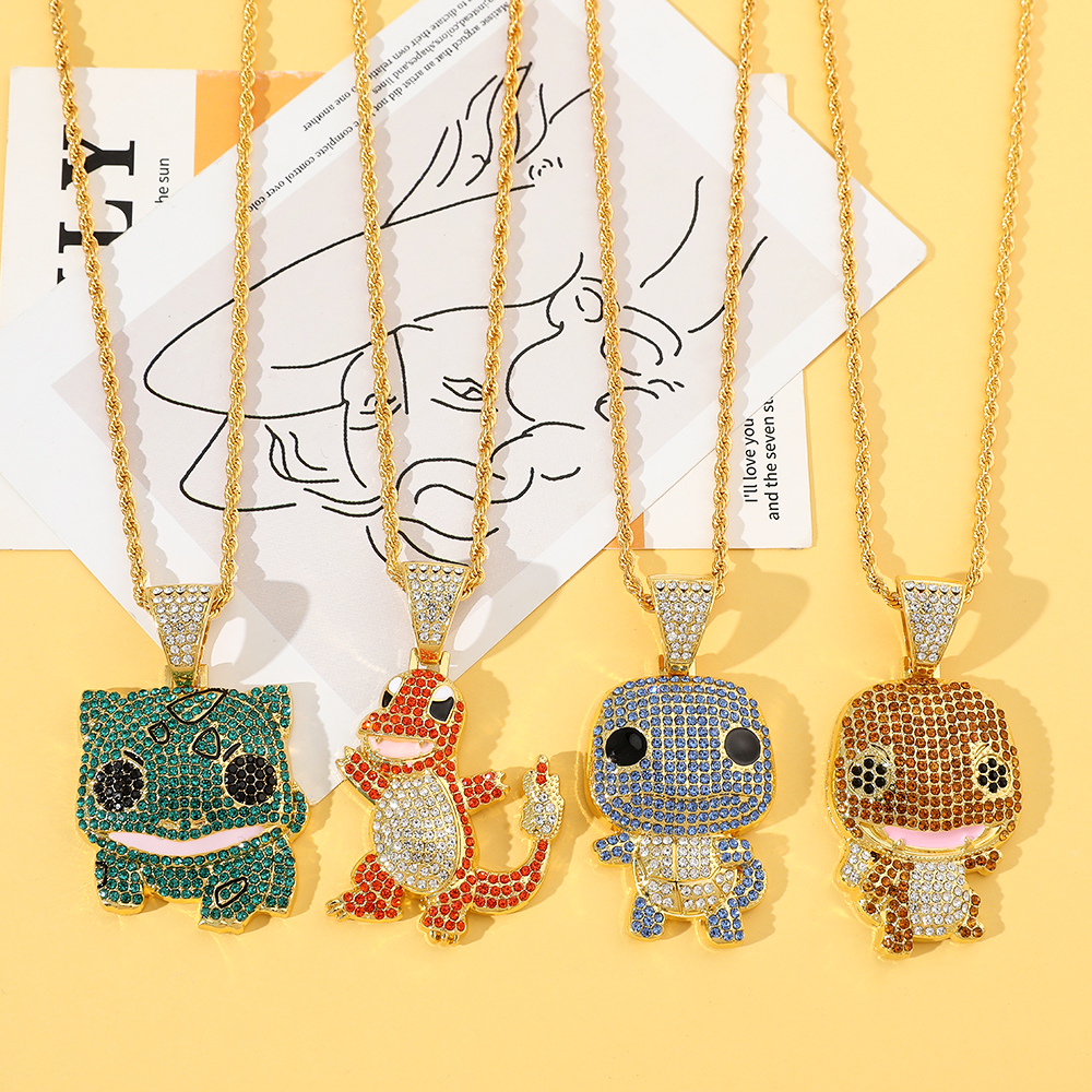 Men'S Fashion Necklaces - Diamond Studded Squirtle Necklace Fashion Trend