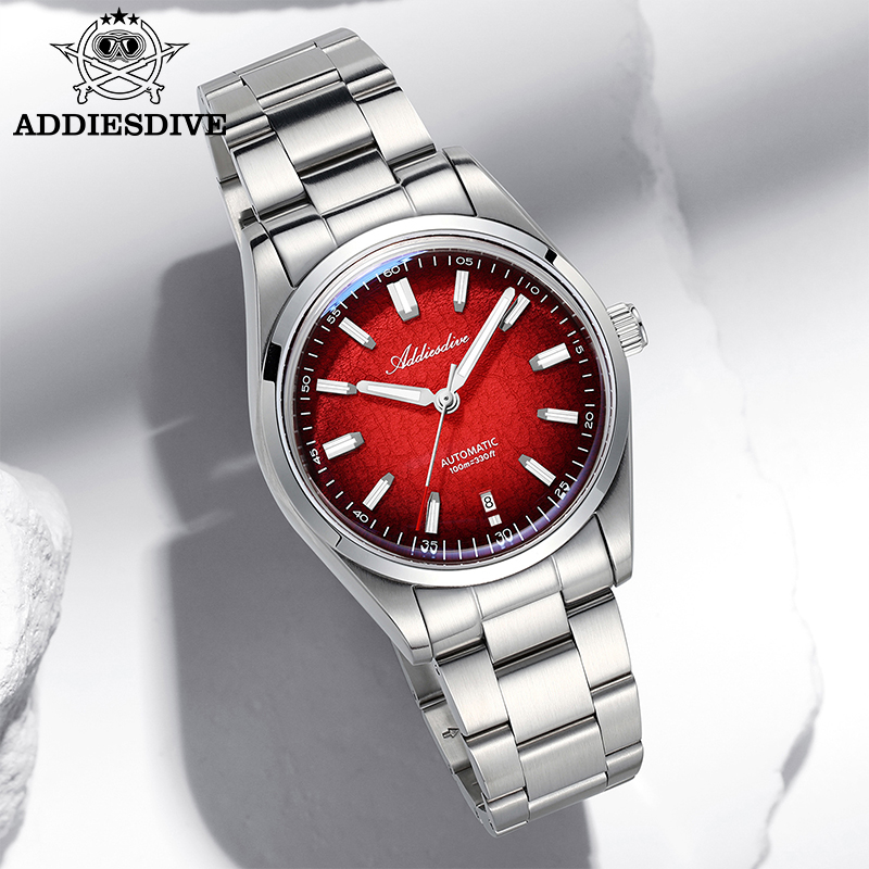 Men'S Fashion Round Glasses - ADDIESDIVE Watch For Gift 39mm Automatic