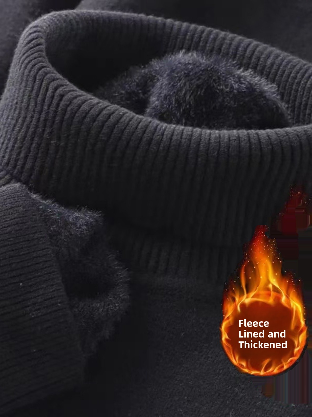 Turtleneck Sweater Men - Men's Fleece Lined High Collar One-Piece