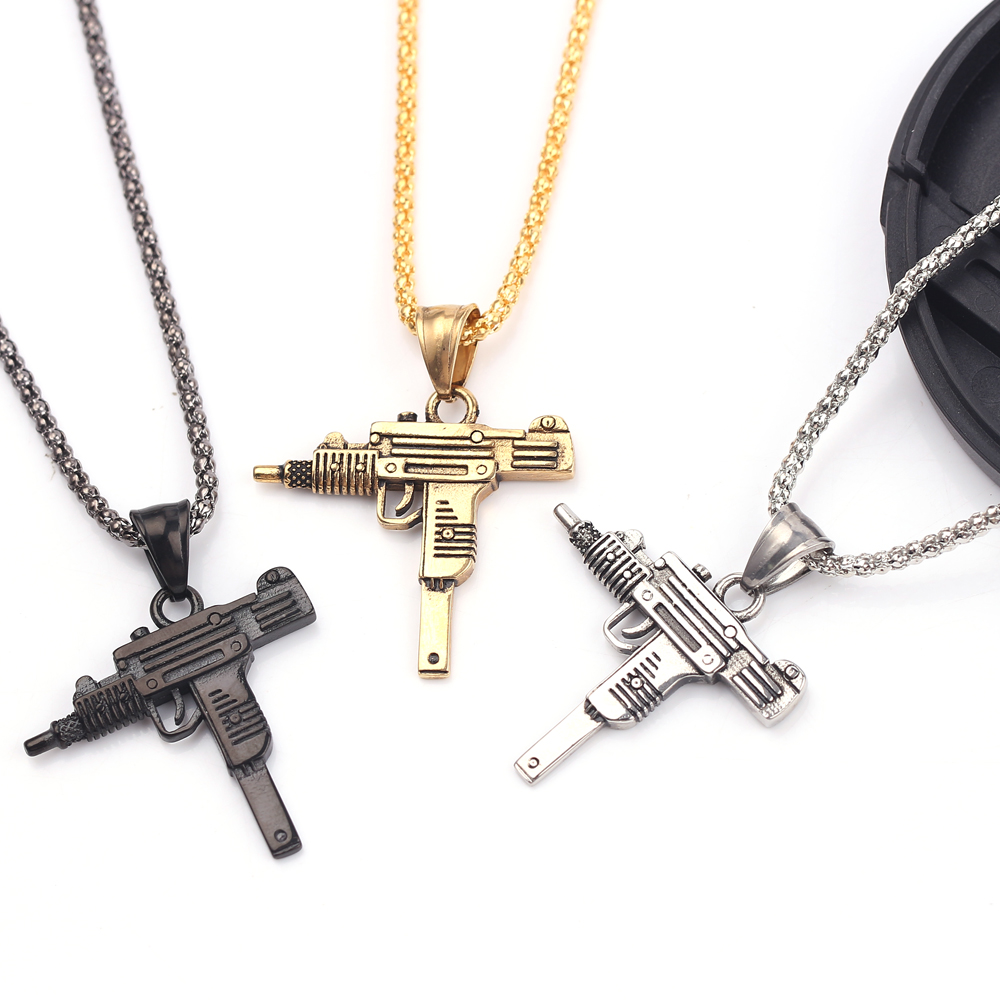 Punk Uzi Pistol Machine Gun Ne – обзор и цена Men'S Fashion Necklaces