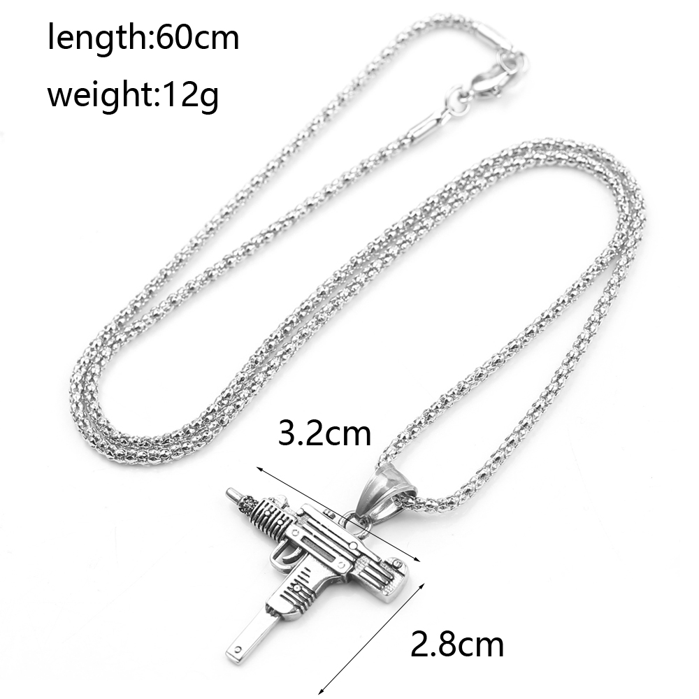 Punk Uzi Pistol Machine Gun Ne – обзор и цена Men'S Fashion Necklaces