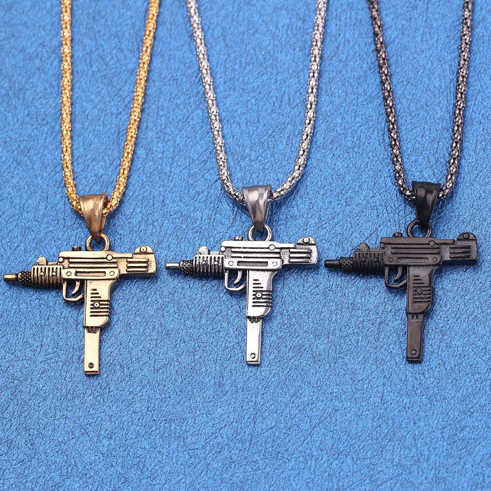 Punk Uzi Pistol Machine Gun Ne – обзор и цена Men'S Fashion Necklaces