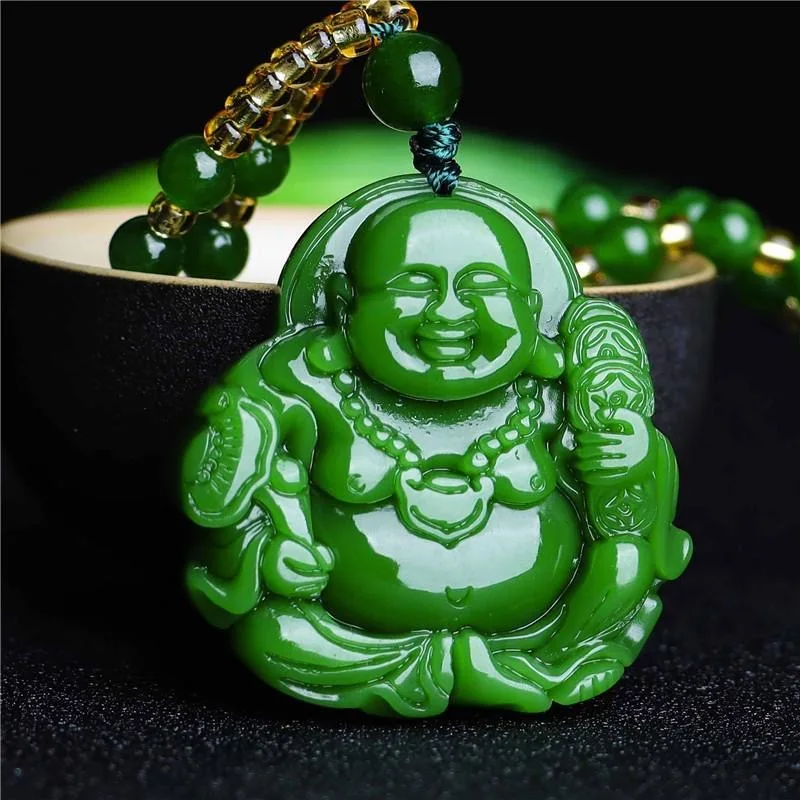 Chinese Green Jade Maitreya Bu – обзор и цена Men'S Fashion Necklaces