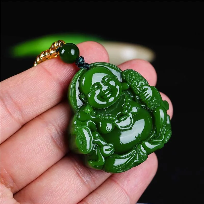 Chinese Green Jade Maitreya Bu – обзор и цена Men'S Fashion Necklaces
