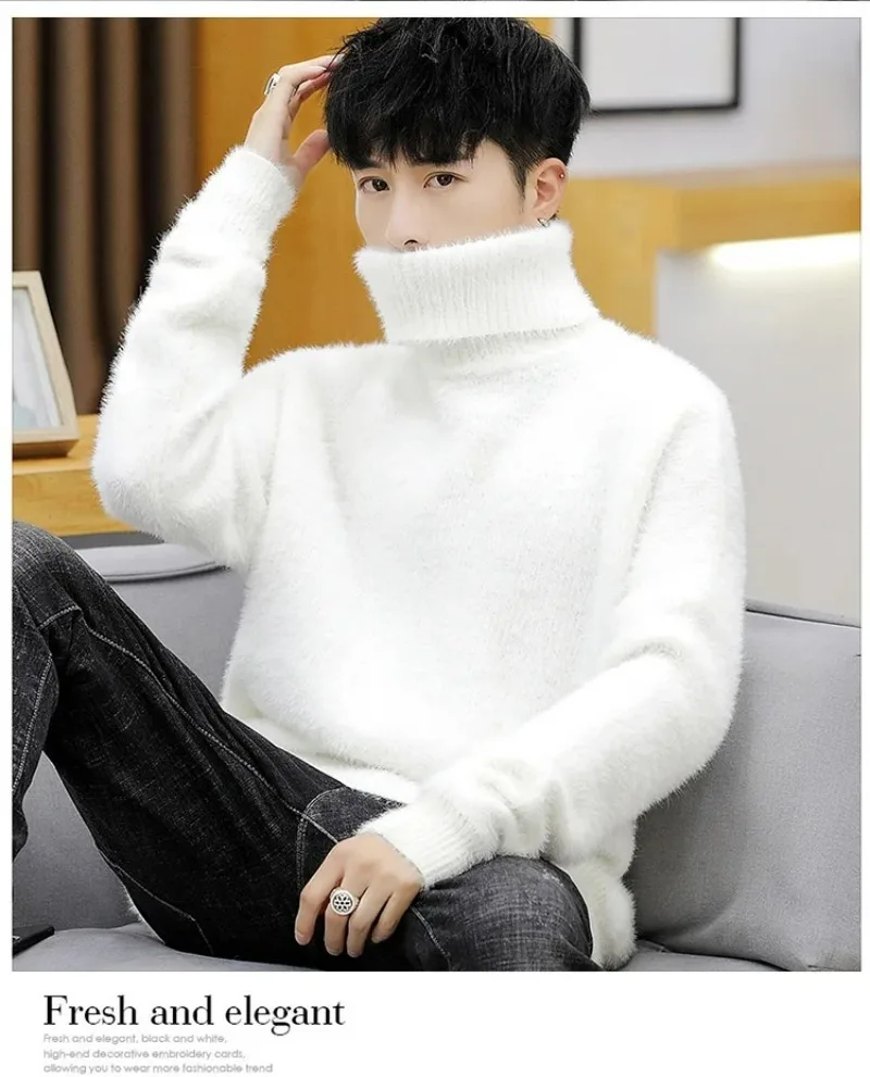 White Pullover Turtleneck Men  – обзор и цена Turtleneck Sweater Men