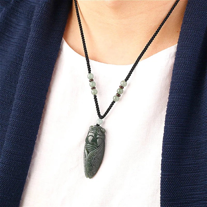 Natural Hetian Jade Cicada Pen – обзор и цена Men'S Fashion Necklaces