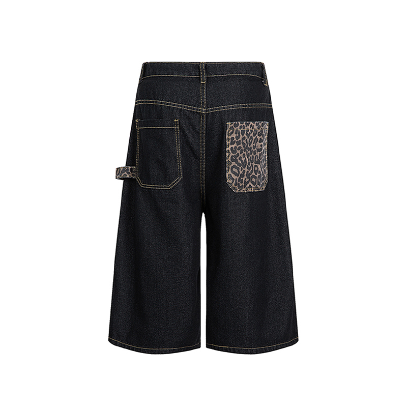 Leopard Print Splicing Denim W – обзор и цена Men'S Fashion Trousers