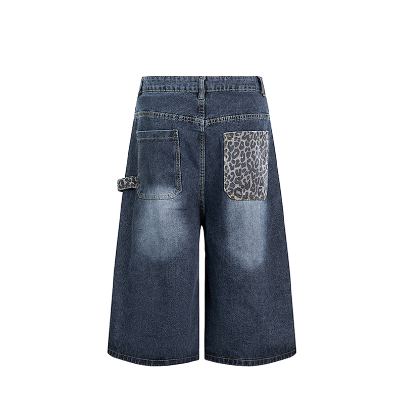 Leopard Print Splicing Denim W – обзор и цена Men'S Fashion Trousers