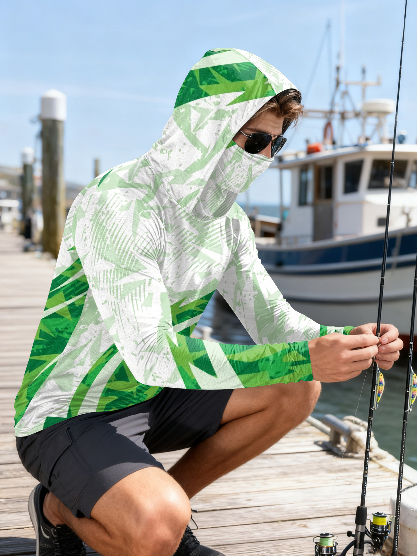 Men's Fishing Hooded Long-Slee – обзор и цена Military Shirt Men