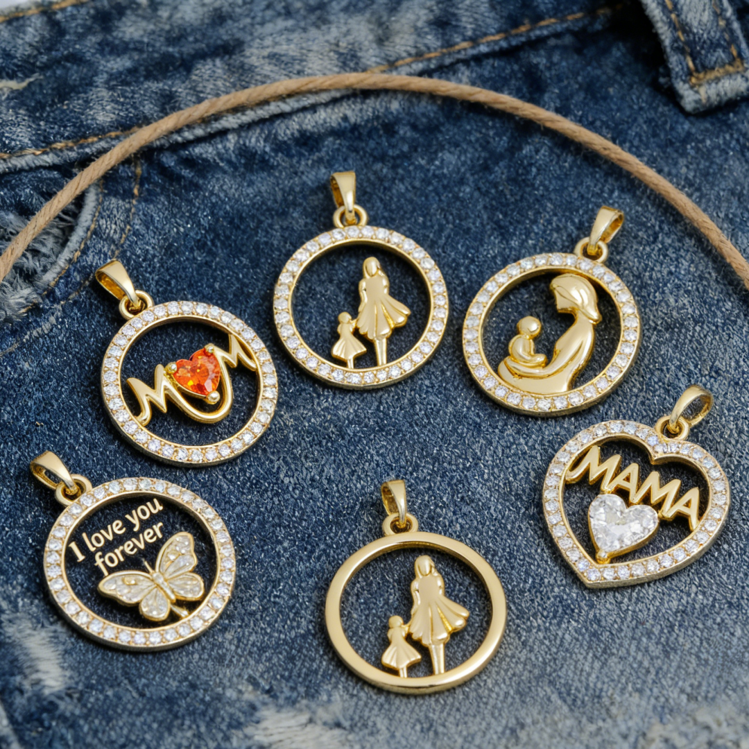 2Pcs Pendants Brass Mom Mother – обзор и цена Men'S Fashion Necklaces