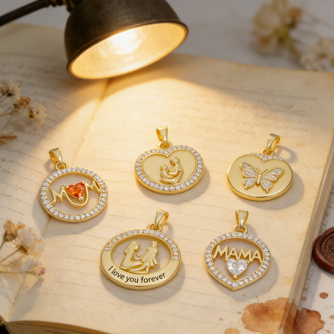 2Pcs Pendants Brass Mom Mother – обзор и цена Men'S Fashion Necklaces