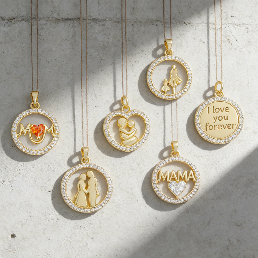 2Pcs Pendants Brass Mom Mother – обзор и цена Men'S Fashion Necklaces
