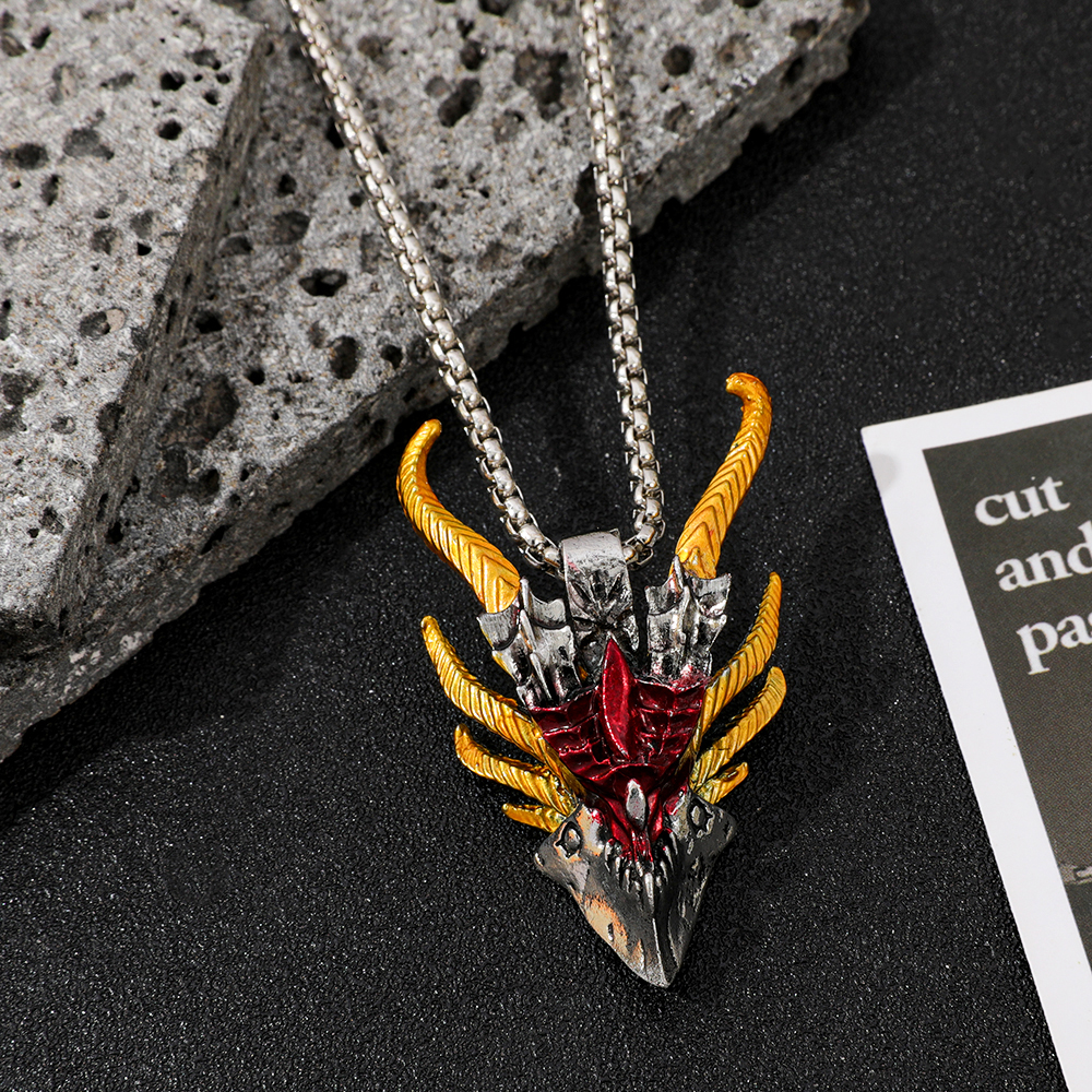 Retro Hip-Hop Evil Dragon Head – обзор и цена Men'S Fashion Necklaces