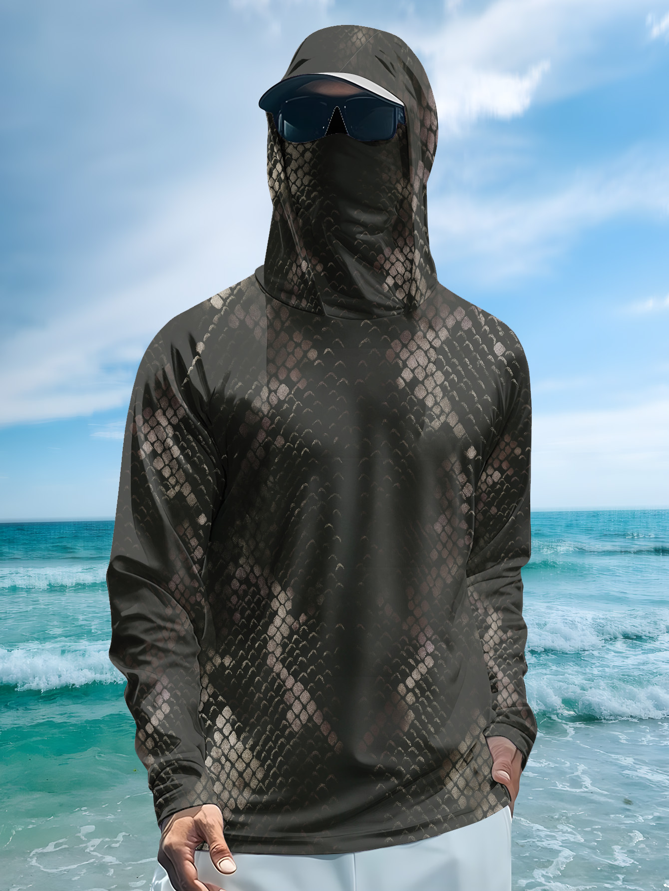 Men's Fishing Hooded Long-Slee – обзор и цена Military Shirt Men