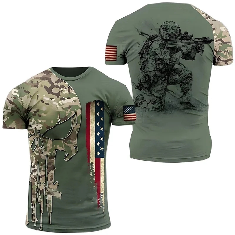 Summer New Military Printed Me – обзор и цена Military Shirt Men
