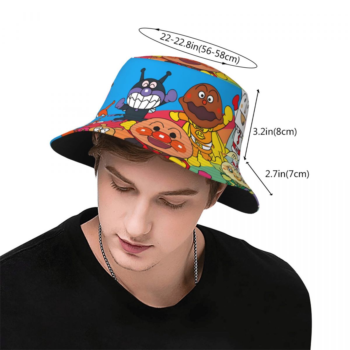 Custom Anpanman Cartoon Manga  – обзор и цена Mens Fashion Bucket Hat