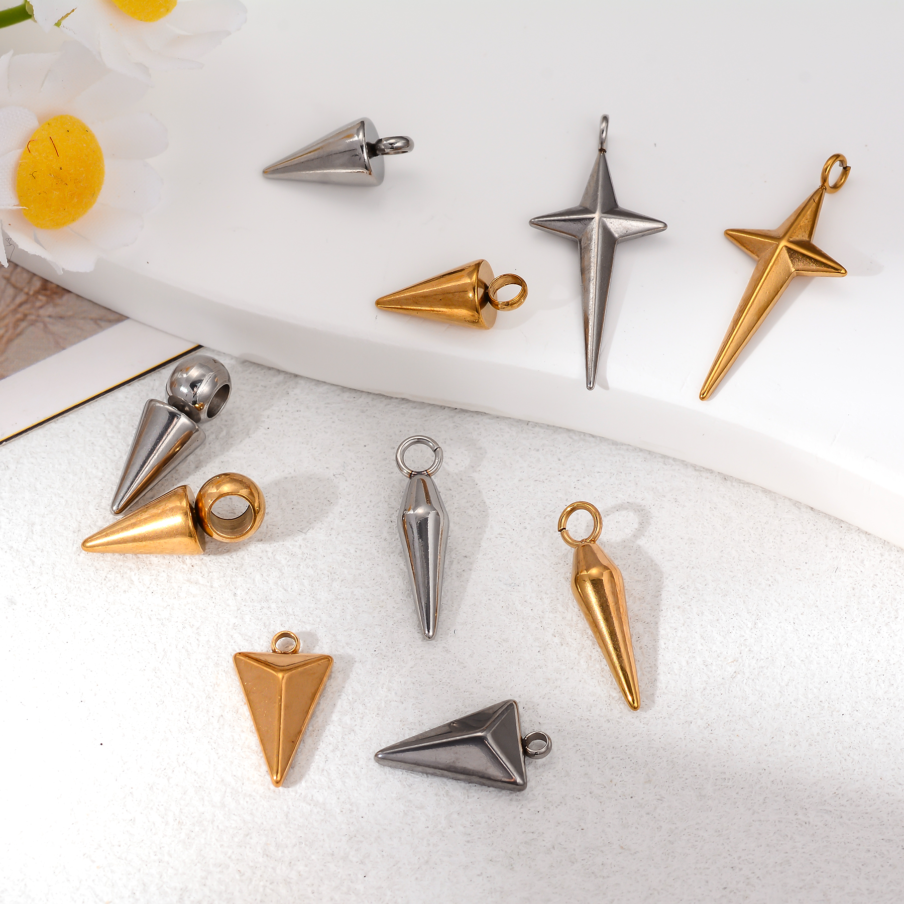 8PCS Stainless Steel Cone Char – обзор и цена Men'S Fashion Necklaces