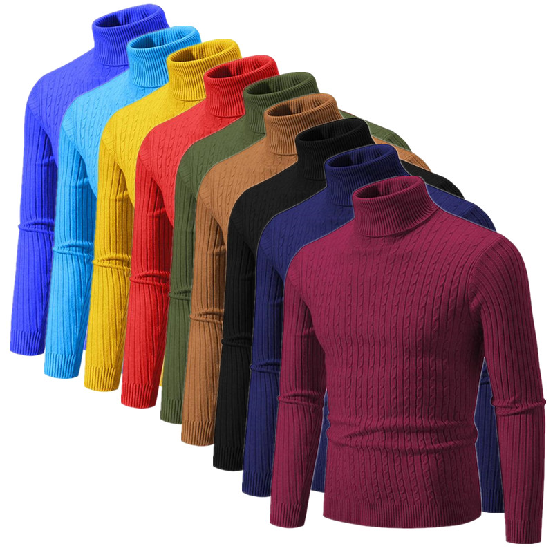 2025 New Men Solid Colour Turt – обзор и цена Turtleneck Sweater Men