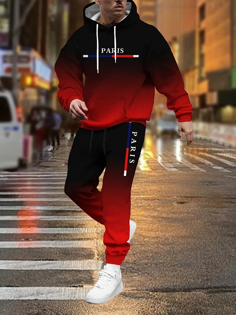 Gradient Color Paris Tracksuit – обзор и цена Paris Fashion Men
