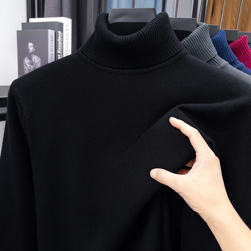 Autumn Mens High Quality Knitt – обзор и цена Turtleneck Sweater Men