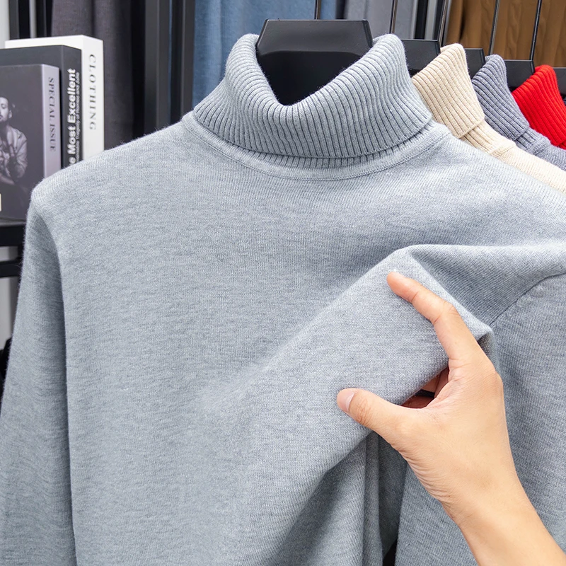 Autumn Mens High Quality Knitt – обзор и цена Turtleneck Sweater Men