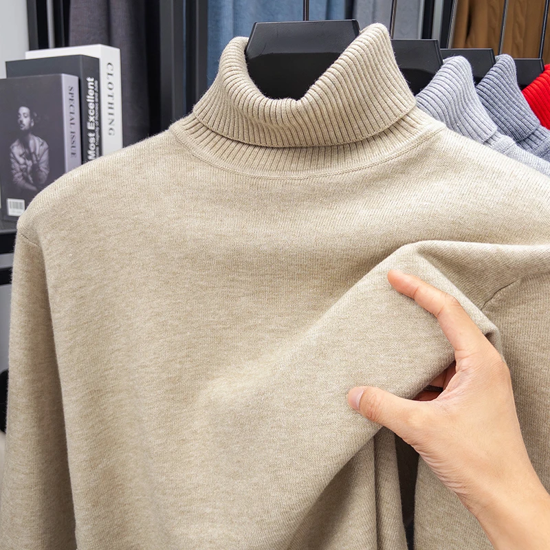 Autumn Mens High Quality Knitt – обзор и цена Turtleneck Sweater Men
