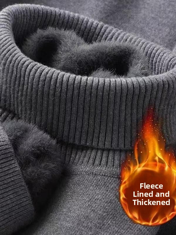 Men's Fleece Lined High Collar – обзор и цена Turtleneck Sweater Men