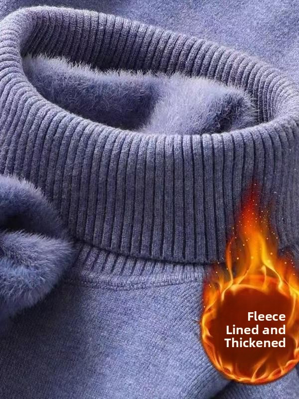 Men's Fleece Lined High Collar – обзор и цена Turtleneck Sweater Men