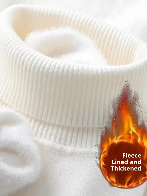 Men's Fleece Lined High Collar – обзор и цена Turtleneck Sweater Men
