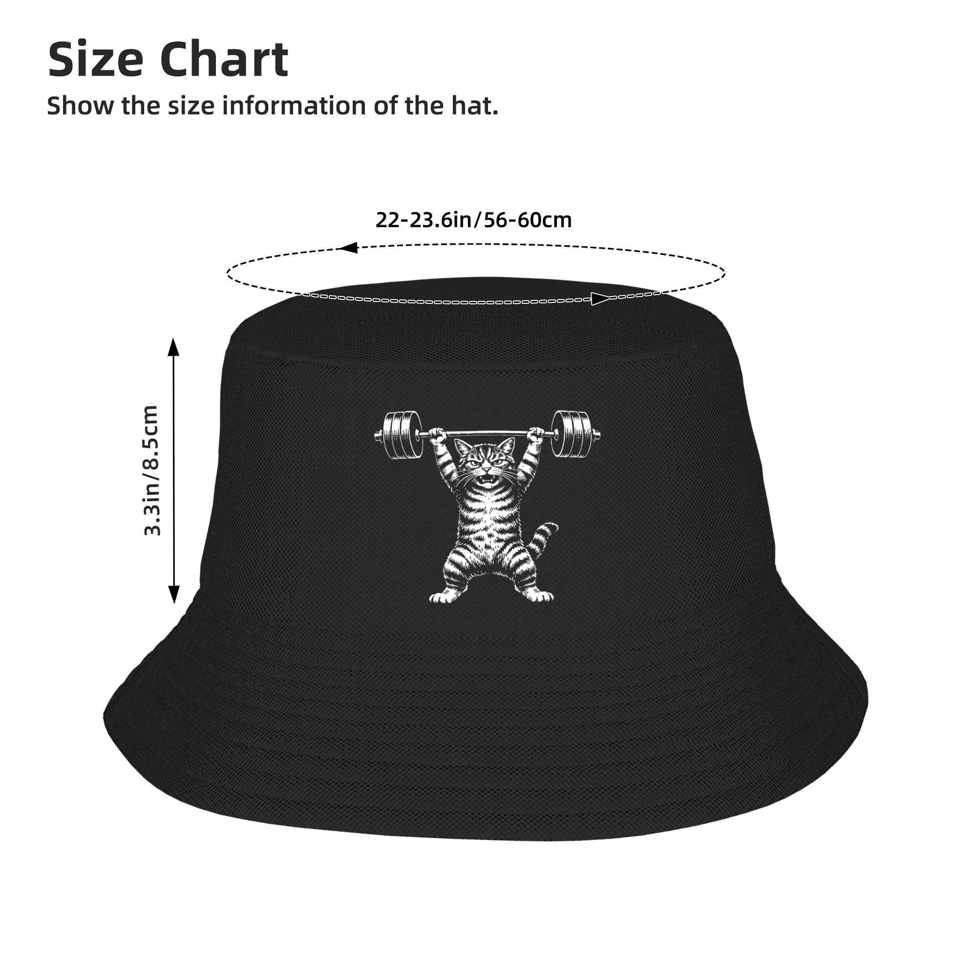 Weight Lifting Cat Bucket Hat  – обзор и цена Mens Fashion Bucket Hat
