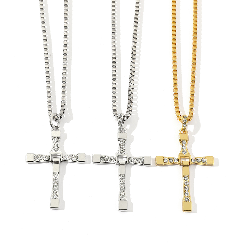 Fashion Punk Rhinestone Cross  – обзор и цена Men'S Fashion Necklaces