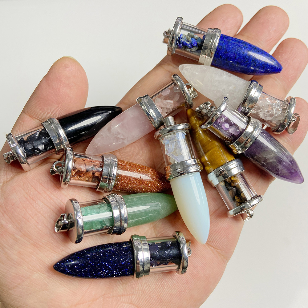 1pc Bullet shape Stone Pendant – обзор и цена Men'S Fashion Necklaces